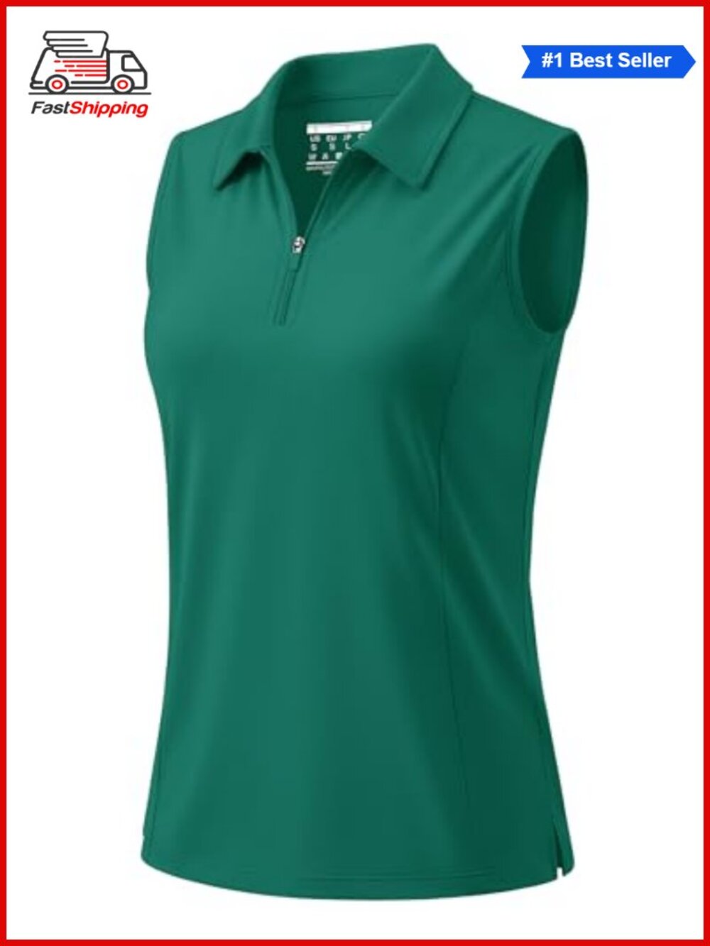 ✨Womens Sleeveless Golf Polo Shirt Quarter Zip Tennis Tank Top UPF 50